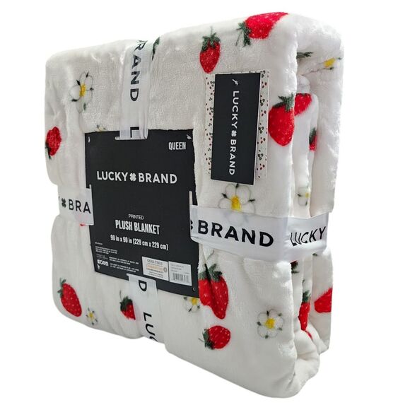 Lucky Brand Queen Size Spring Floral Garden Cozy Plush Blanket 90x90in Multi‎ - Picture 2 of 10